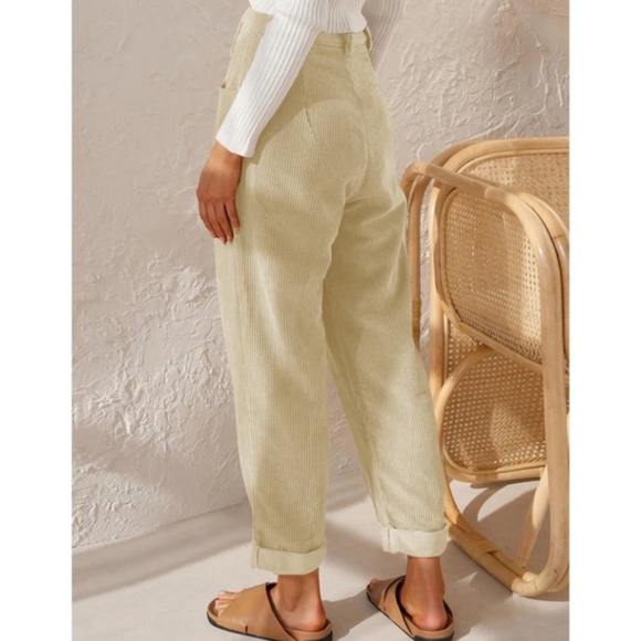 Vintage Pure Nature Earthy High Rise Relaxed Fit Linen Pants Size Large - Picture 6 of 15